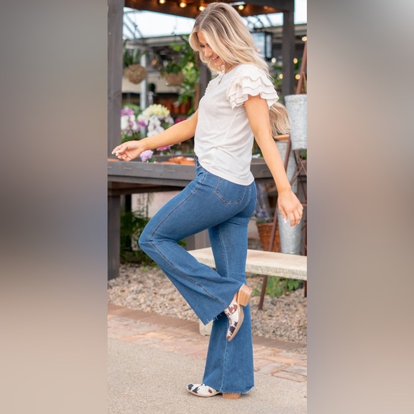 SUMMER NIGHTS HIGH RISE TUMMY
CONTROL TOP CUT HEM FLARE Size 11/30 Style JB88611 - Picture 3 of 16